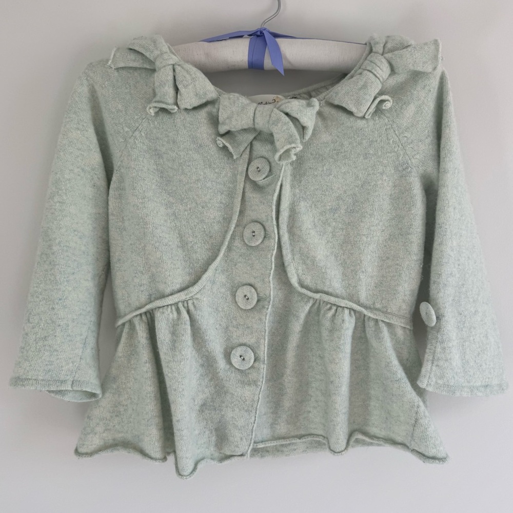 Anthropologie Charlie & Robin Bow Wool Blend Cardigan Large